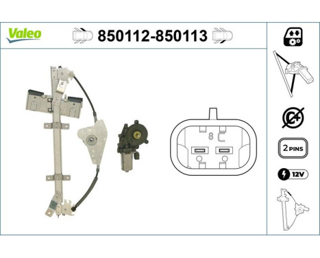 Window Regulator 850112 Valeo, Image 2