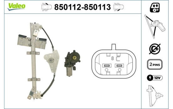 Window Regulator 850112 Valeo, Image 2