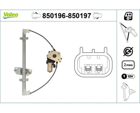Window Regulator 850196 Valeo, Image 3