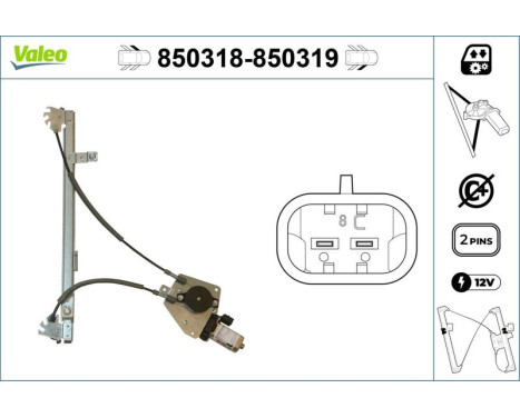Window Regulator 850318 Valeo, Image 3