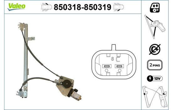 Window Regulator 850318 Valeo, Image 2
