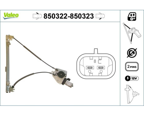 Window Regulator 850322 Valeo, Image 3