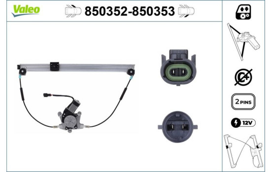 Window Regulator 850352 Valeo, Image 2