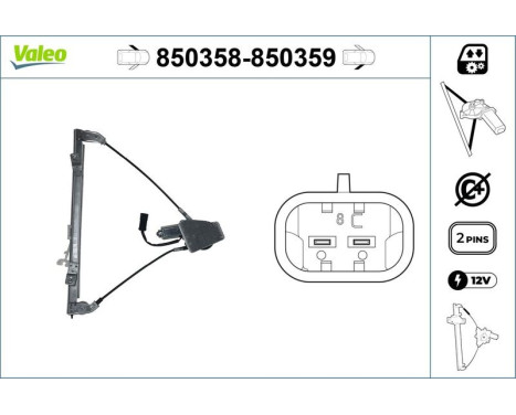 Window Regulator 850358 Valeo, Image 3