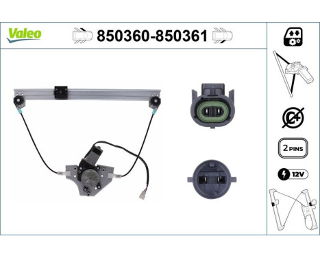 Window Regulator 850360 Valeo, Image 3