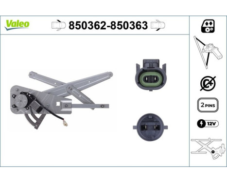 Window Regulator 850362 Valeo, Image 3