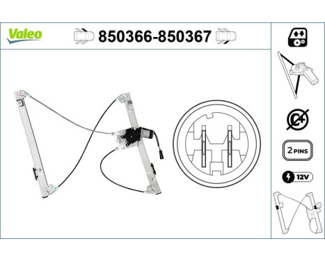Window Regulator 850366 Valeo, Image 3