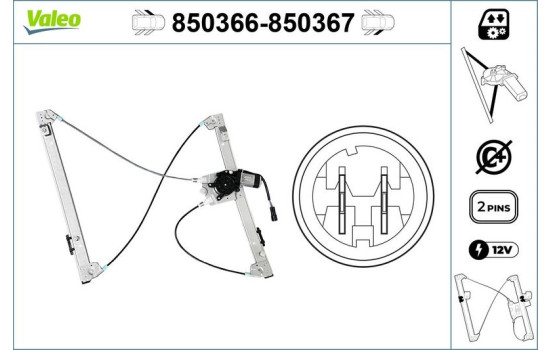 Window Regulator 850366 Valeo, Image 2