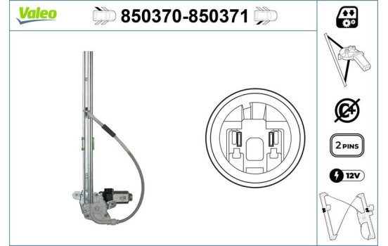 Window Regulator 850371 Valeo, Image 2