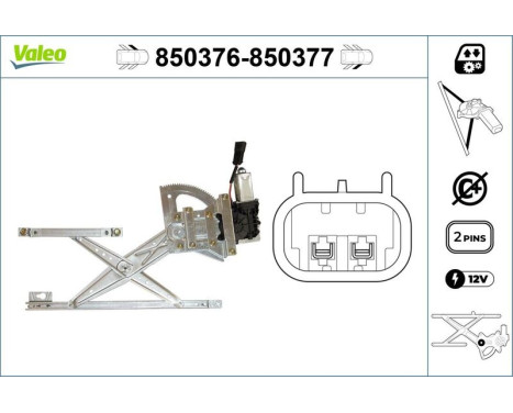 Window Regulator 850376 Valeo, Image 3