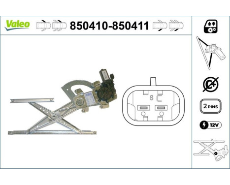 Window Regulator 850410 Valeo, Image 3