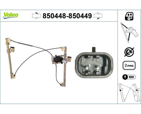 Window Regulator 850448 Valeo, Image 3