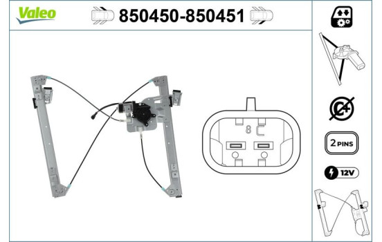 Window Regulator 850451 Valeo, Image 2