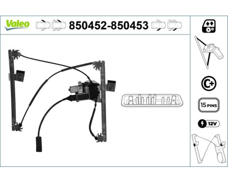 Window Regulator 850452 Valeo, Image 3