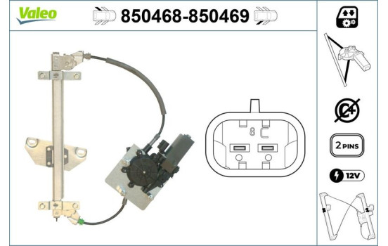 Window Regulator 850469 Valeo, Image 2