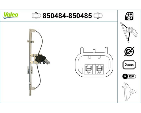 Window Regulator 850485 Valeo, Image 2