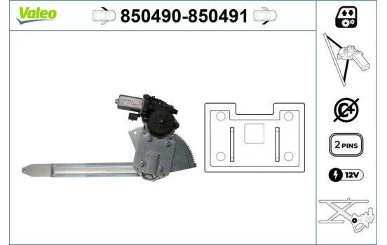 Window Regulator 850490 Valeo, Image 3