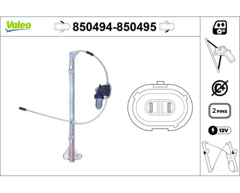 Window Regulator 850494 Valeo, Image 3
