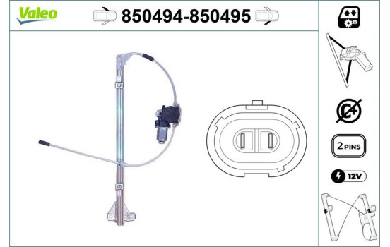 Window Regulator 850495 Valeo, Image 2