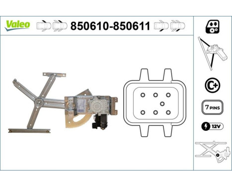 Window Regulator 850610 Valeo, Image 3