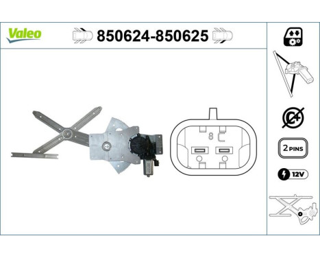 Window Regulator 850624 Valeo, Image 3