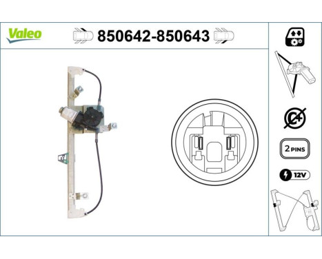 Window Regulator 850642 Valeo, Image 3