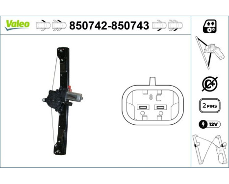 Window Regulator 850742 Valeo, Image 3