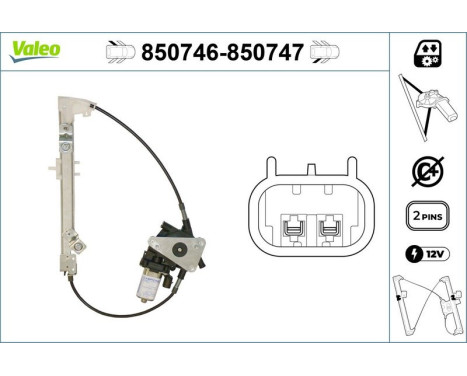 Window Regulator 850747 Valeo, Image 2