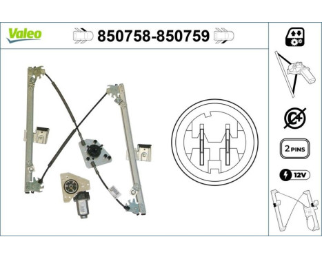 Window Regulator 850758 Valeo, Image 3