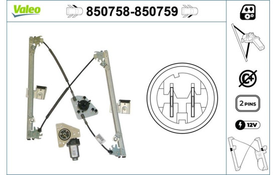 Window Regulator 850758 Valeo, Image 2