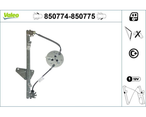 Window Regulator 850774 Valeo, Image 2