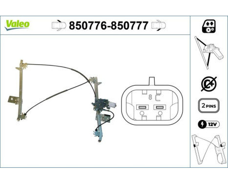 Window Regulator 850776 Valeo, Image 3