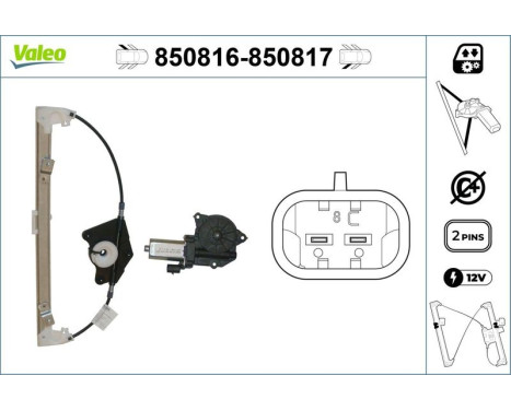 Window Regulator 850816 Valeo, Image 3