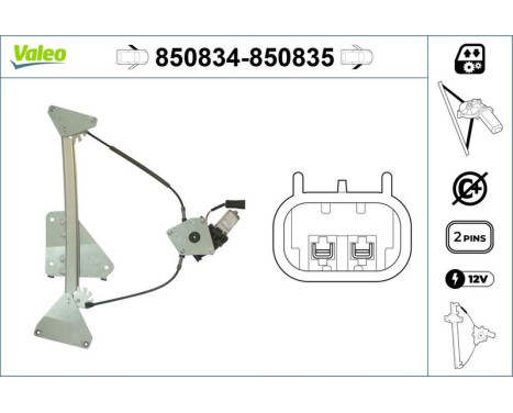 Window Regulator 850834 Valeo, Image 3