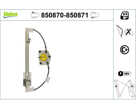 Window Regulator 850870 Valeo, Image 2