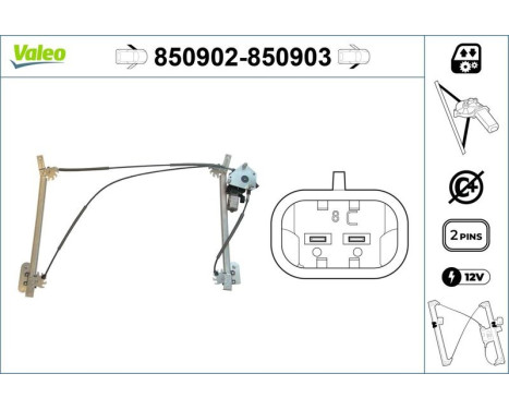 Window Regulator 850902 Valeo, Image 3