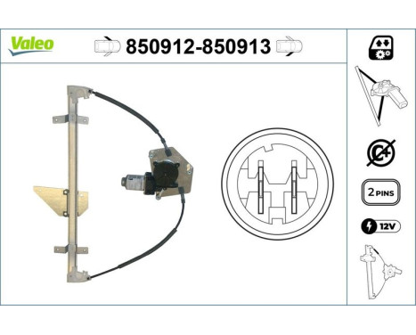 Window Regulator 850912 Valeo, Image 3