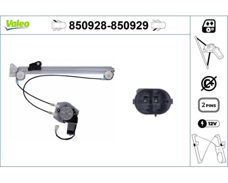 Window Regulator 850928 Valeo, Image 3