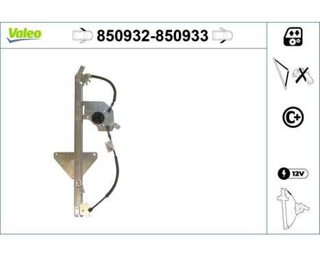Window Regulator 850932 Valeo, Image 2