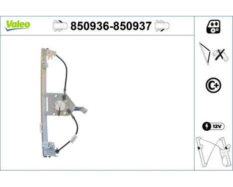 Window Regulator 850936 Valeo, Image 2