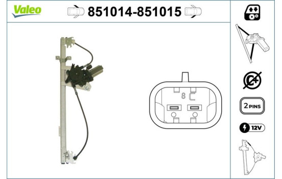 Window Regulator 851015 Valeo, Image 2