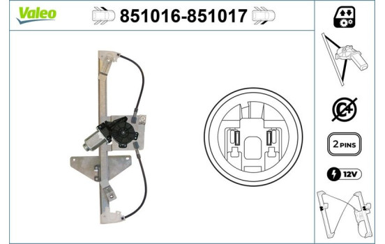 Window Regulator 851017 Valeo, Image 2