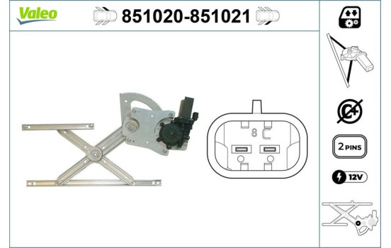 Window Regulator 851020 Valeo, Image 2
