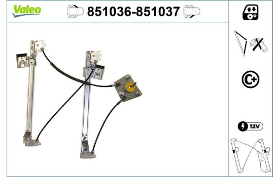 Window Regulator 851036 Valeo, Image 2