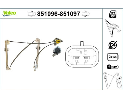 Window Regulator 851096 Valeo, Image 3