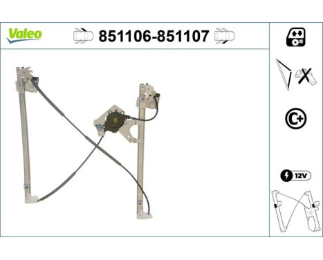 Window Regulator 851106 Valeo, Image 2