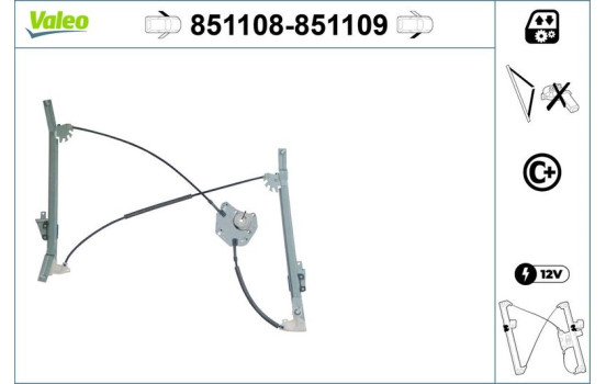 Window Regulator 851108 Valeo, Image 2