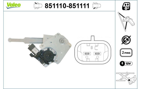 Window Regulator 851111 Valeo, Image 2