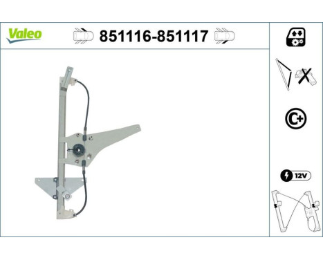 Window Regulator 851116 Valeo, Image 2