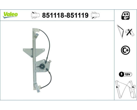 Window Regulator 851118 Valeo, Image 2